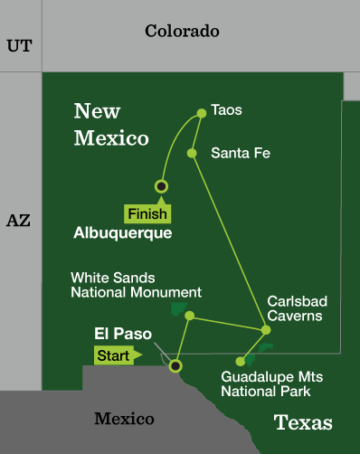 New Mexico Hiking - Tour Map