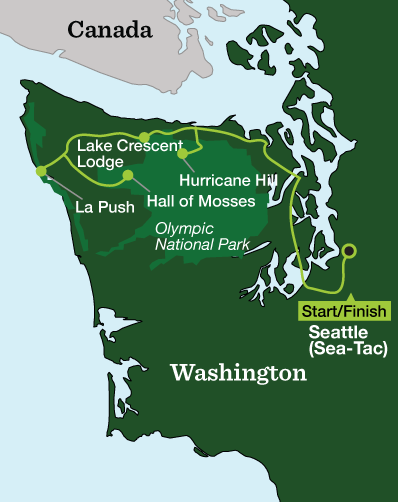 Olympic National Park Hiking – Lodge-based - Tour Map