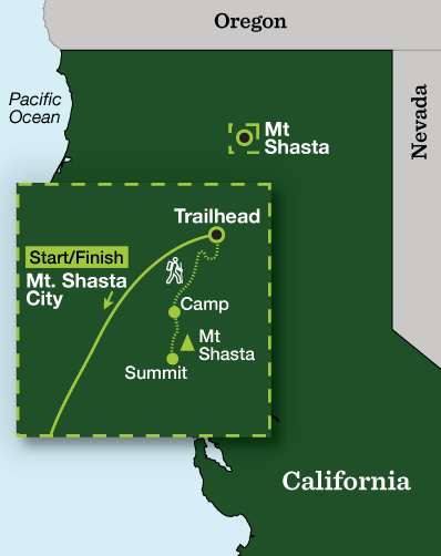 Mount Shasta Climb – North Face - Tour Map