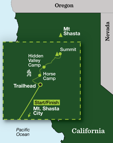 Mount Shasta Women's Climb - Tour Map