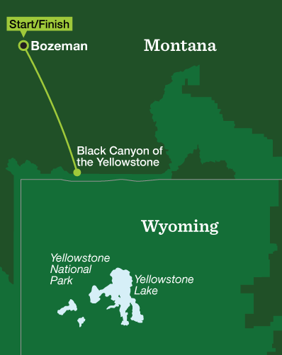 Yellowstone Backpacking – Black Canyon - Tour Map