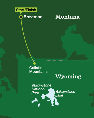 Yellowstone Backpacking – Gallatin Mountains - Tour Map