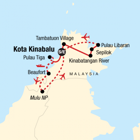 Experience Borneo - Tour Map
