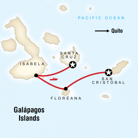 Upgraded Land Galapagos - Tour Map
