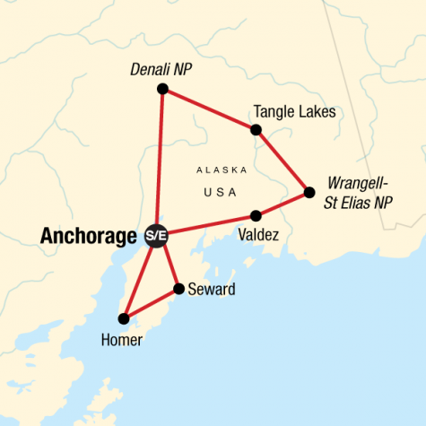 Alaska Camping Adventure - Tour Map