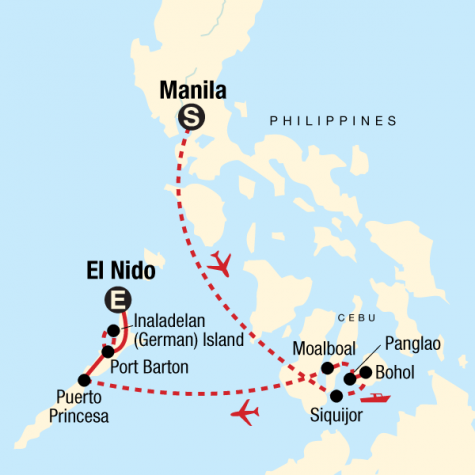 Island Hopping the Philippines - Tour Map