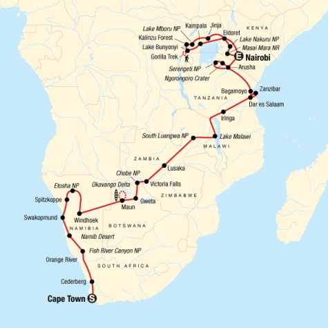 Ultimate Africa - Tour Map