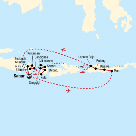 Islands of Indonesia - Tour Map