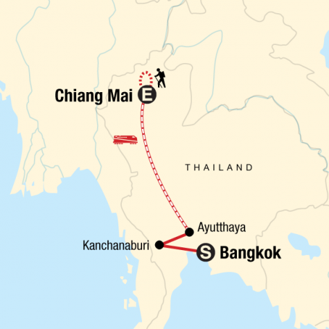 Northern Thailand Adventure - Tour Map