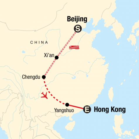 China Family Adventure - Tour Map
