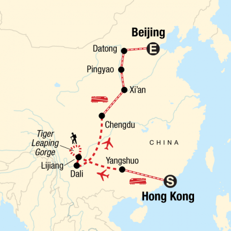 Classic Hong Kong to Beijing Adventure - Tour Map