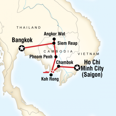 Cambodia on a Shoestring - Tour Map