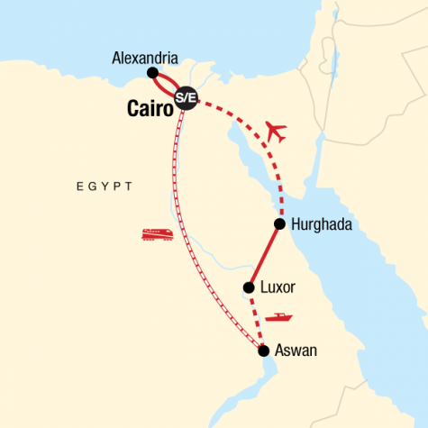 Highlights of Egypt - Tour Map