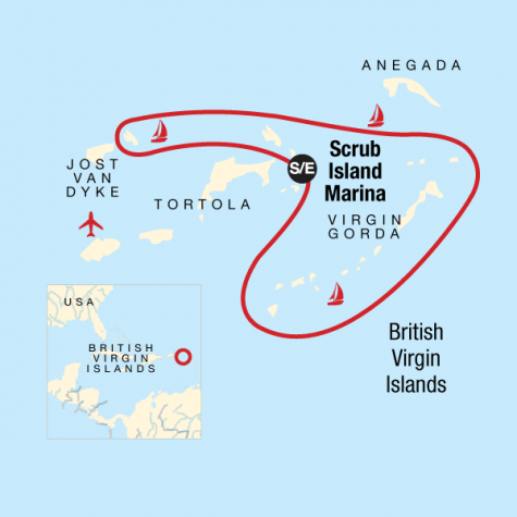 Sailing the British Virgin Islands – Tortola to Tortola - Tour Map