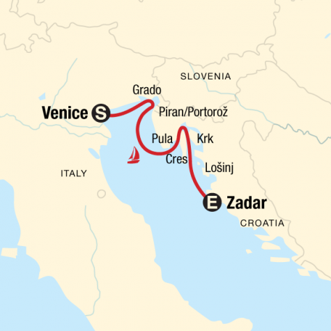 Sailing Italy to Croatia - Tour Map