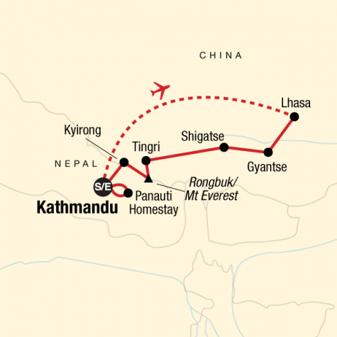 High Road to Tibet - Tour Map