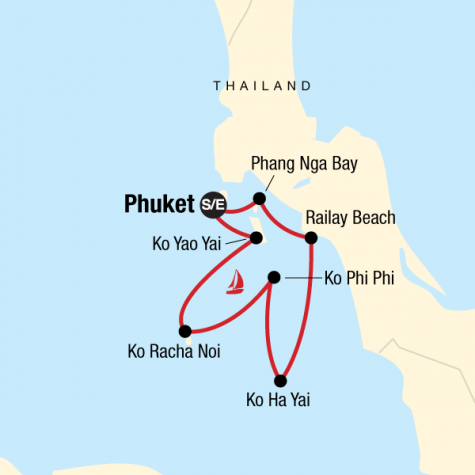 Sailing Thailand - Phuket to Phuket - Tour Map