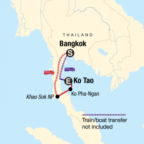 Southern Thailand Sojourn - Tour Map