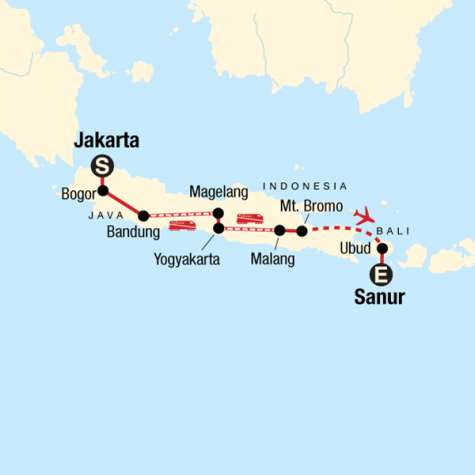 Discover Bali & Java - Tour Map