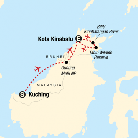 Best of Borneo - Tour Map
