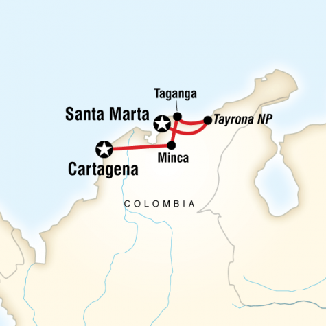 Caribbean Colombia Express - Tour Map