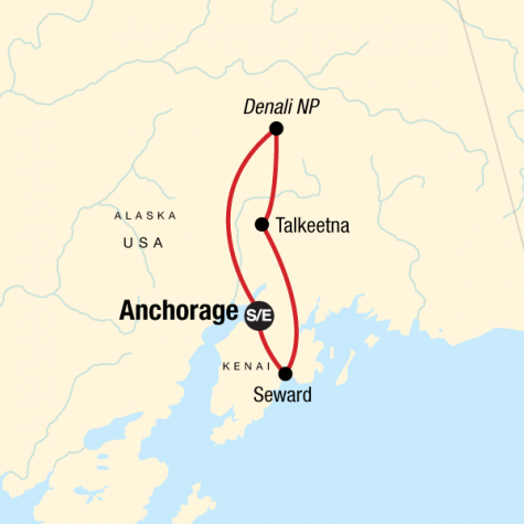 Alaska Kenai & Denali Adventure - Tour Map