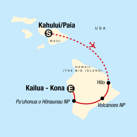 Highlights of Hawaii – Maui & Big Island - Tour Map