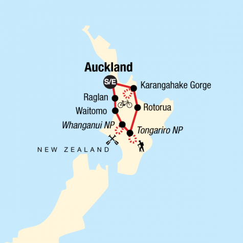 New Zealand – North Island Multisport - Tour Map