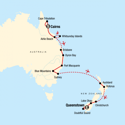 Australia & New Zealand Discovery - Tour Map
