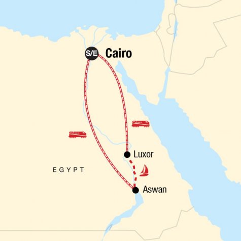 Egypt on a Shoestring - Tour Map