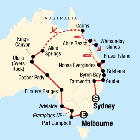 Australia Encompassed - Tour Map