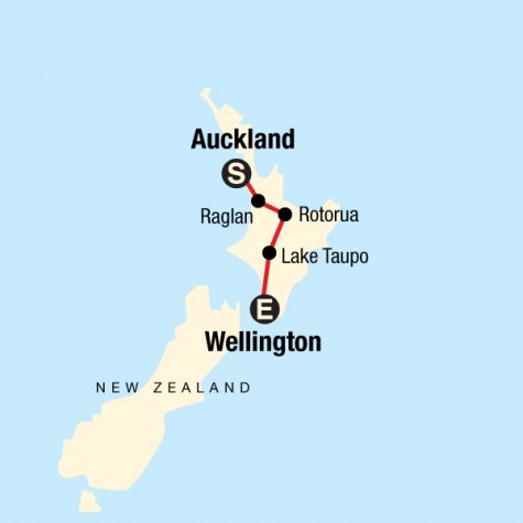 New Zealand–Best of the North Island - Tour Map