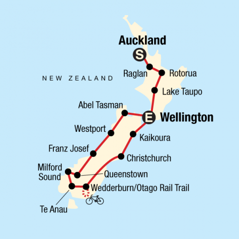 Best of New Zealand - Tour Map