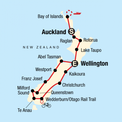 New Zealand Encompassed - Tour Map