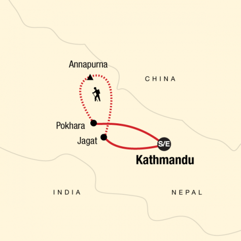 Annapurna Circuit Trek - Tour Map