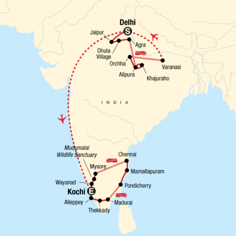 India Encompassed - Tour Map