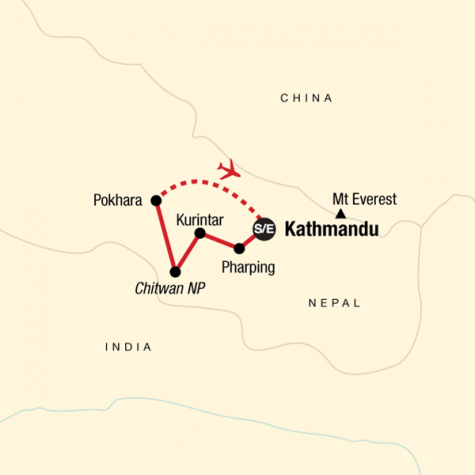 Nepal: Himalaya Highlights - Tour Map