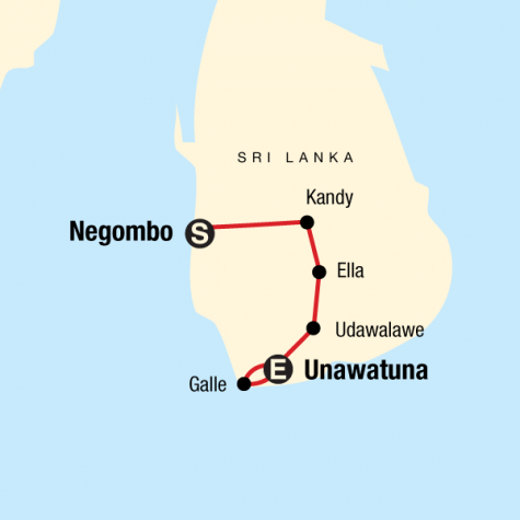 Sri Lanka Express - Tour Map
