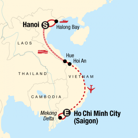 Vietnam Family Adventure - Tour Map