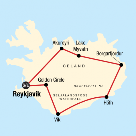 Best of Iceland - Tour Map