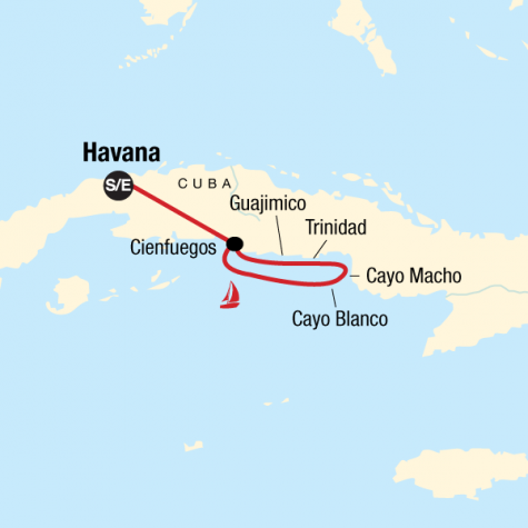 Sailing Cuba - South Coast Explorer - Tour Map