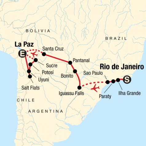 Atlantic to the Andes Experience - Tour Map