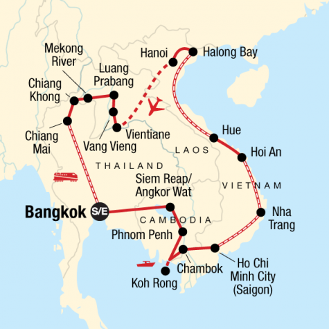Indochina Discovery - Tour Map