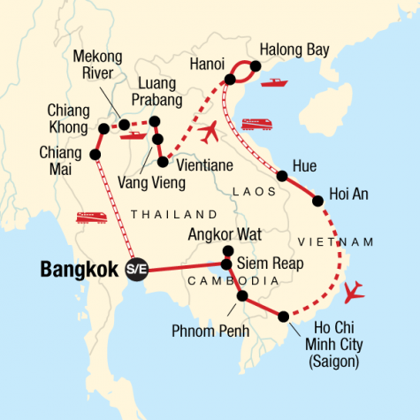 Indochina Encompassed - Tour Map