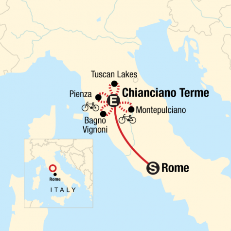 Cycling in Tuscany - Tour Map