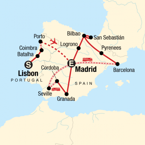 Ultimate Spain & Portugal - Tour Map
