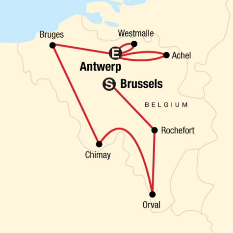 Belgian Beer Tour - Tour Map