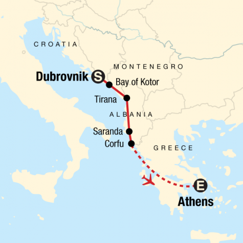 Adriatic Adventure–Dubrovnik to Athens - Tour Map
