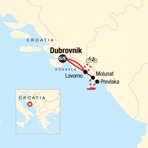 Local Living Croatia – Southern Dalmatia - Tour Map