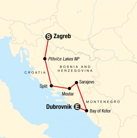 Discover the Balkans - Tour Map